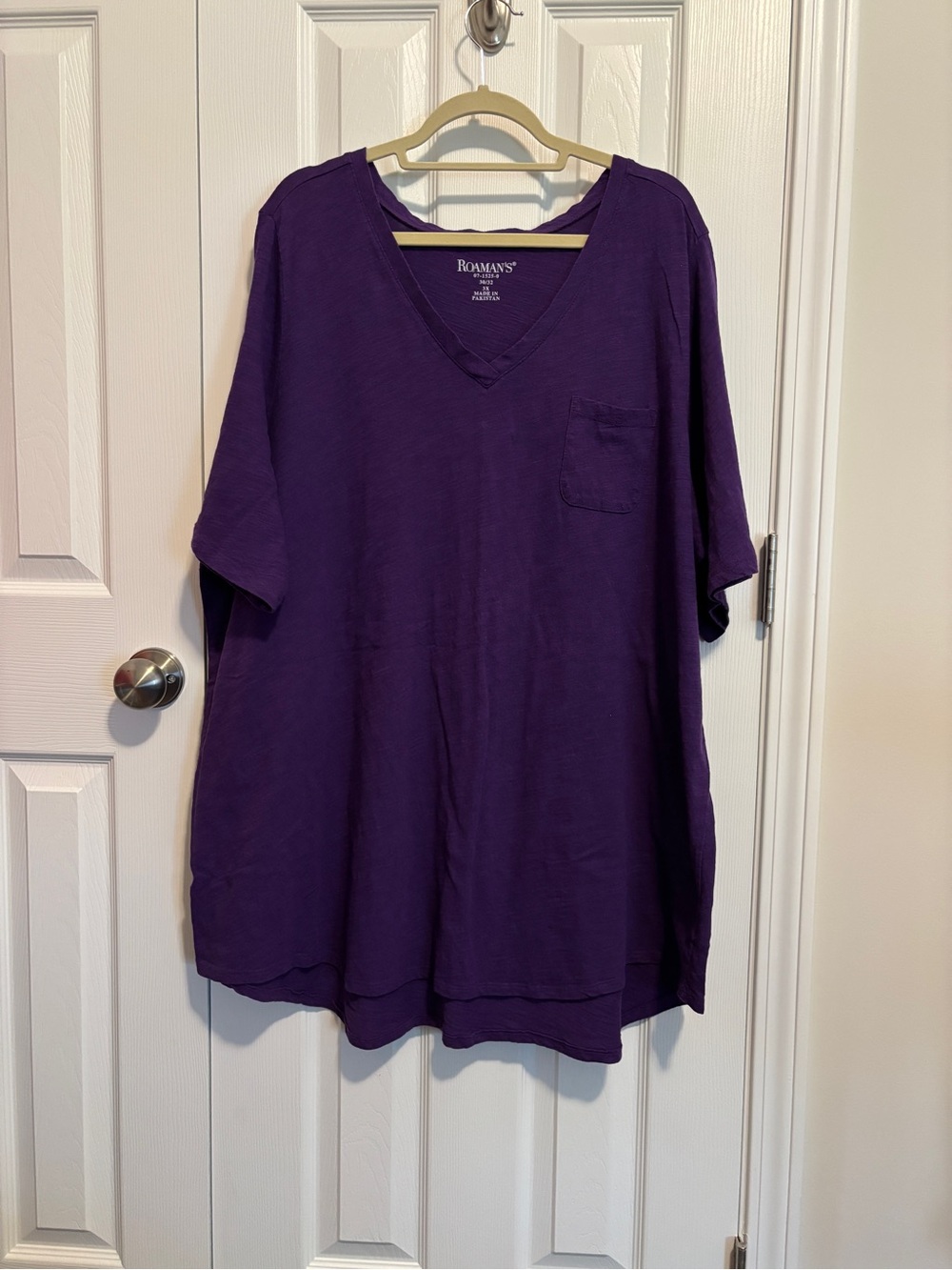 Roaman's Slub V-Neck Boyfriend Tunic Top